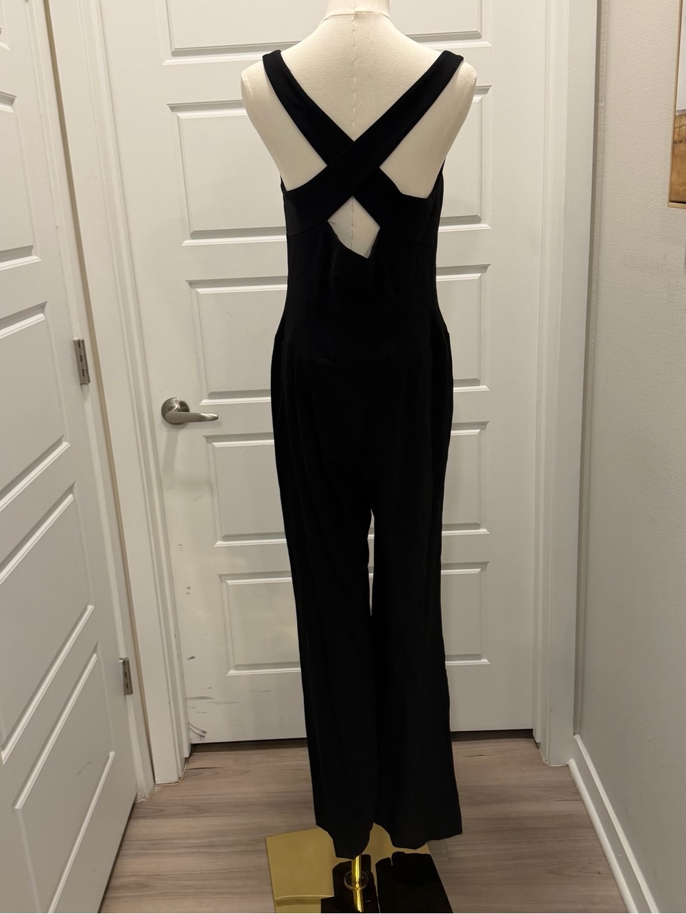 Worth Black Sleeveless Wide-Leg Jumpsuit with Front Zip - Picture 2 of 6